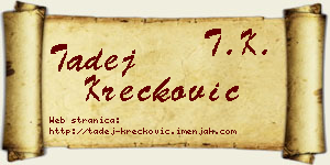 Tadej Krečković vizit kartica